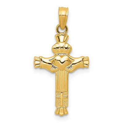 14K Claddagh Cross Charm