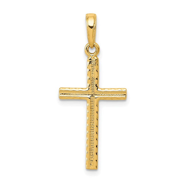 14k Latin Cross Pendant, 29 x 14mm