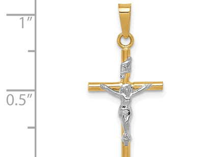 14k Two-tone INRI Crucifix Pendant (Style C3896)