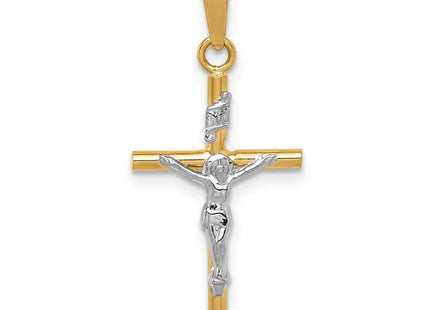 14k Two-tone INRI Crucifix Pendant (Style C3896)