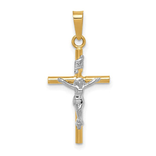 14k Two-tone INRI Crucifix Pendant (Style C3896)