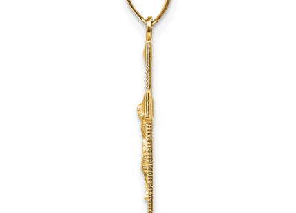14k Diamond-cut Crucifix Pendant