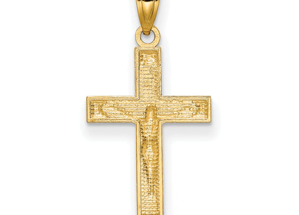 14k Diamond-cut Crucifix Pendant
