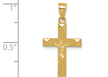 14k Diamond-cut Crucifix Pendant