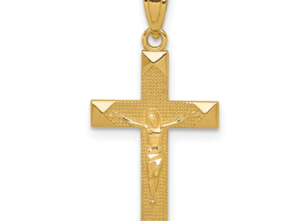 14k Diamond-cut Crucifix Pendant