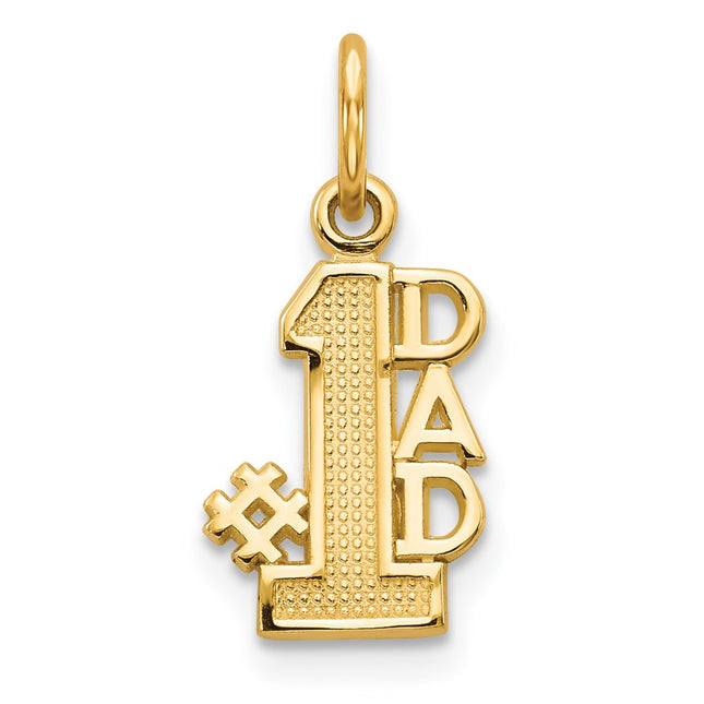 14k #1 Dad Charm, 18.40 x 8.81mm