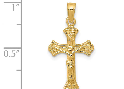 14K gold crucifix charm, another view