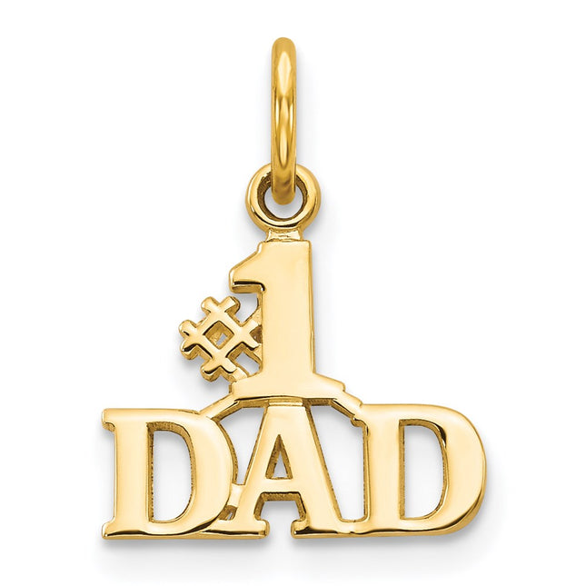 14k #1 Dad Charm, 17 x 13mm