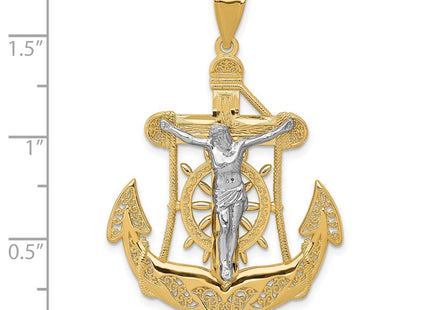 14K gold cross pendant, another view