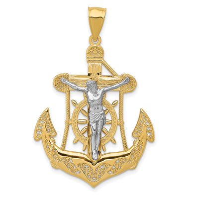 14K gold cross pendant