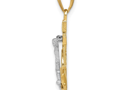 14K gold cross pendant, alternate view