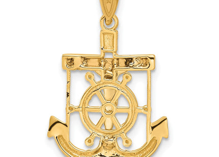 14K gold cross pendant, another view