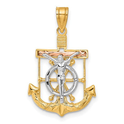 14K gold cross pendant