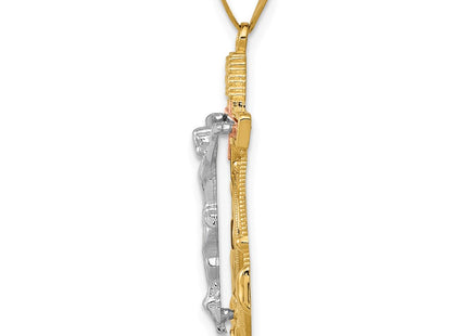 14K gold cross pendant, alternate view