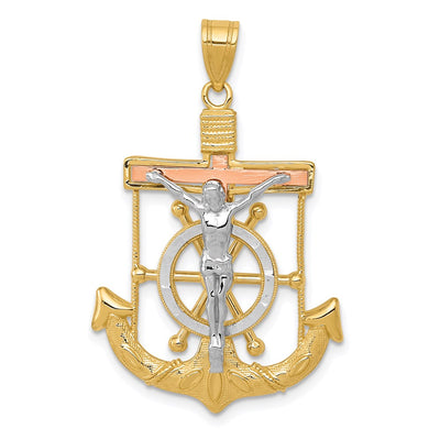 14K gold cross pendant