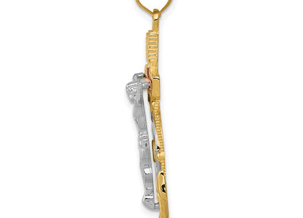 14K gold cross pendant, alternate view