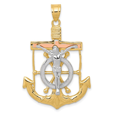 14K gold cross pendant