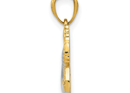 14k Yellow & Rhodium Pendants Style C3970 - Classique Jewelry Inc.