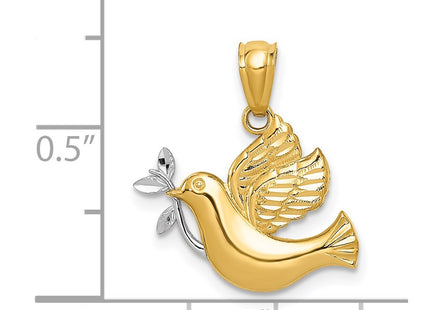 14k Yellow & Rhodium Pendants Style C3970 - Classique Jewelry Inc.