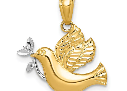 14k Yellow & Rhodium Pendants Style C3970 - Classique Jewelry Inc.