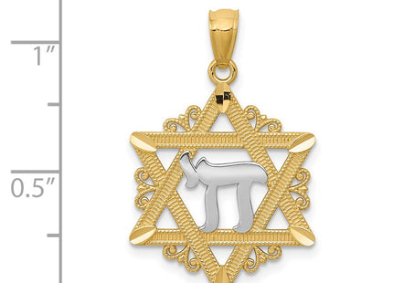 14k Yellow & Rhodium Pendants Style C3989 - Classique Jewelry Inc.