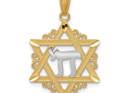 14k Yellow & Rhodium Pendants Style C3989 - Classique Jewelry Inc.