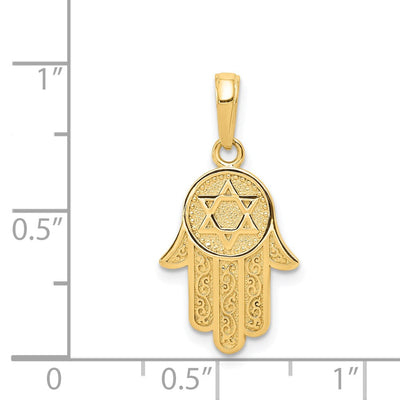 14K Jewish Hand of God w/Star of David Pendant