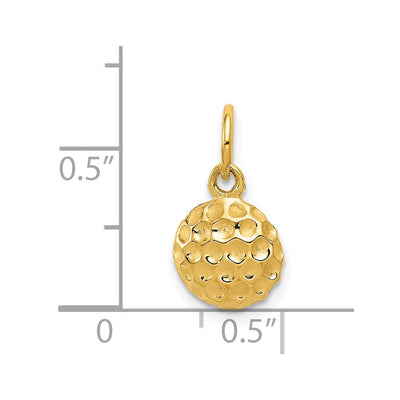 14K Golf Ball Charm, 15 x 9mm