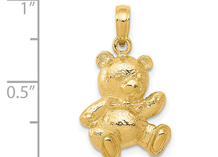 14K Teddy Bear Pendant, 24.55 x 14.75mm