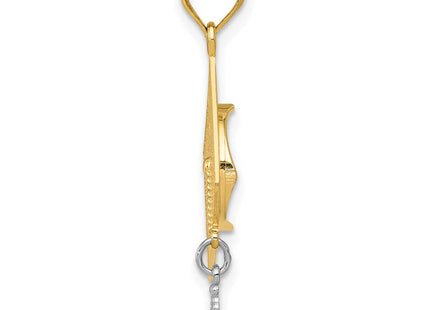 14k Yellow & Rhodium Pendants Style C4019 - Classique Jewelry Inc.