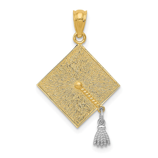 14k Yellow & Rhodium Pendants Style C4019 - Classique Jewelry Inc.