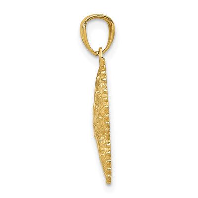 14K Diamond-Cut Starfish Pendant, 22 x 15mm