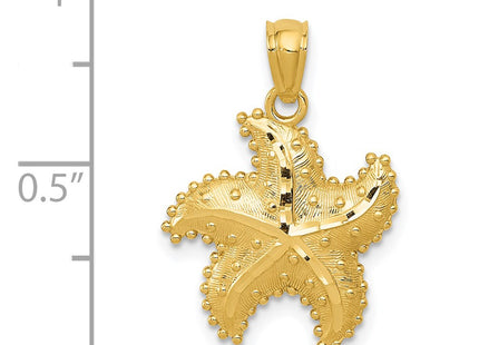 14K gold starfish pendant, further view
