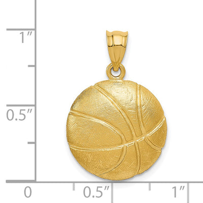 14K Basketball Charm, 25 x 17mm