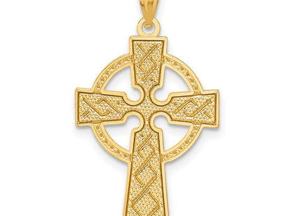 14K Diamond Cut Celtic Cross Pendant, view 2