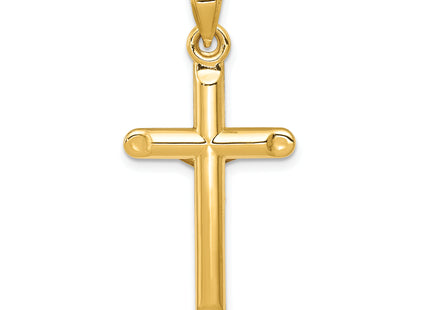 14k Two-tone Hollow Crucifix Pendant, 36 x 17mm