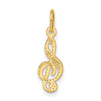 14K Treble Clef Charm, 20 x 6mm
