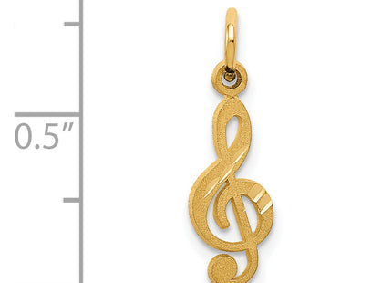 14K Treble Clef Charm, 20 x 6mm