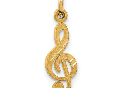 14K Treble Clef Charm, 20 x 6mm