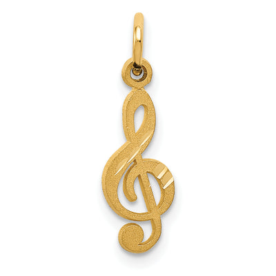 14K Treble Clef Charm, 20 x 6mm