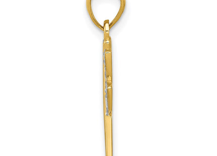 14k Yellow & Rhodium Pendants Style C4174 - Classique Jewelry Inc.