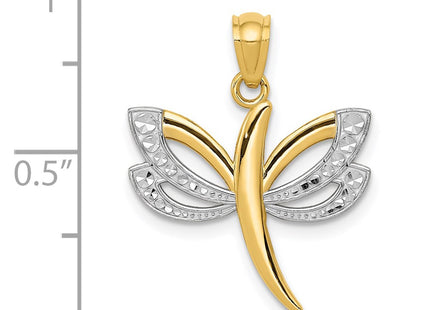 14k Yellow & Rhodium Pendants Style C4174 - Classique Jewelry Inc.