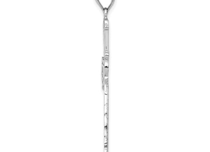 14K white gold cross pendant, alternate view