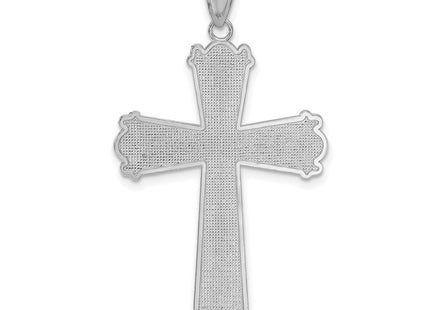 14K white gold cross pendant, another view
