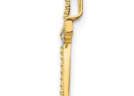 14K gold cross pendant, alternate view