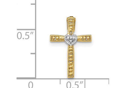 14K gold cross pendant, another view
