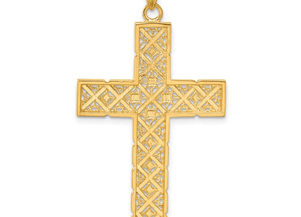 14k Yellow & Rhodium Pendants Style C4216 - Classique Jewelry Inc.