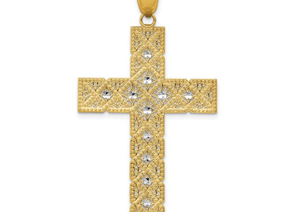 14k Yellow & Rhodium Pendants Style C4216 - Classique Jewelry Inc.
