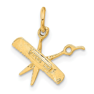 14K Comb and Scissors Charm