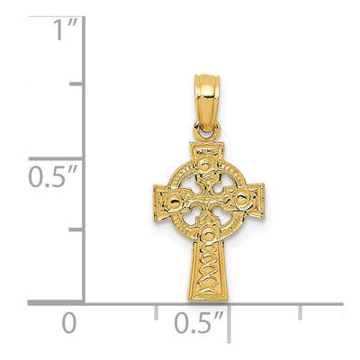 14K Celtic Cross w/Eternity Circle Pendant
